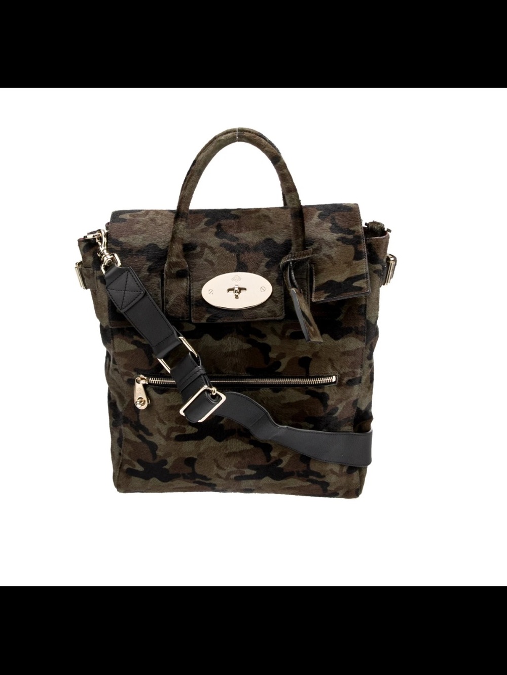 Mulberry Camouflage Shoulder Backpack in Brown and Black